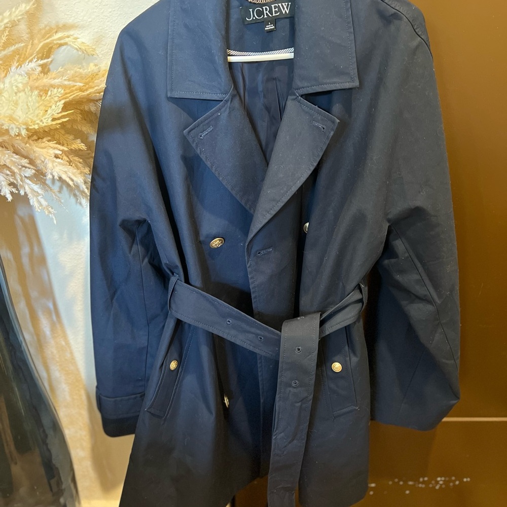 J.Crew Navy Blue Trench Coat